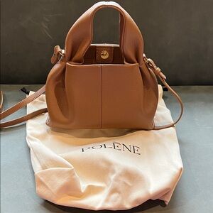 Authentic Polene Numero Neuf mini in textured camel